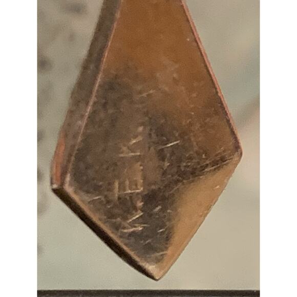 Zuni Artisan K.E.K. Sterling Silver & Mother of Pearl Inlayed Dangle Earrings - Picture 8 of 8